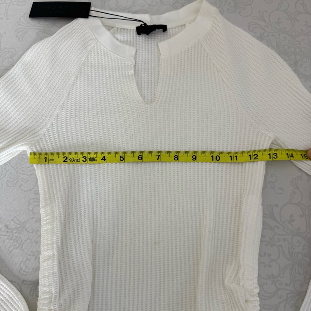 The Range Stark Jumbo Waffle Knit Gathered Slash Long Sleeve Top Size XS - Picture 12 of 13